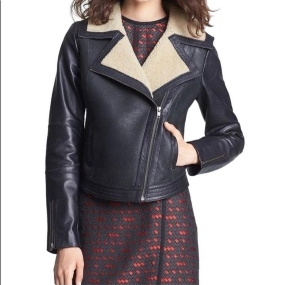 Miss Wu leather moto jacket